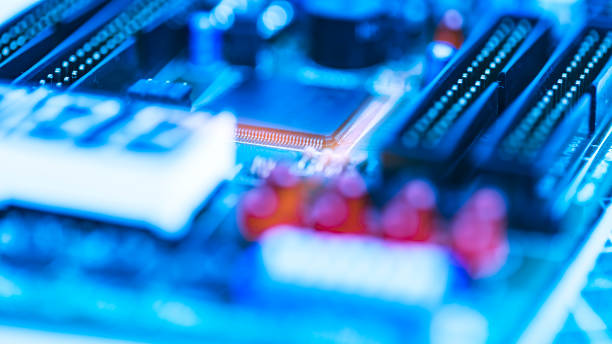 istock Abstract background of selective focused of electronic part on the electronic circuit board, Education and industrial concept use. 928170536