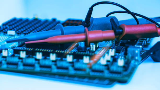 istock Abstract background of selective focused of electronic part on the electronic circuit board, Education and industrial concept use. 928170542