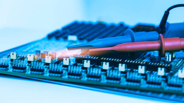 istock Abstract background of selective focused of electronic part on the electronic circuit board, Education and industrial concept use. 928170642