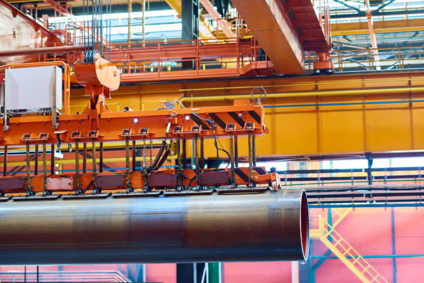 istock Metallurgical plant with powerful crane 928170648