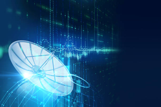 istock 3d illustration of Satellite dish  on abstract technology background 928176294