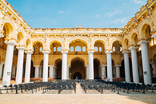 Madurai, India - January 2, 2018 : Thirumalai Nayakkar Palace
