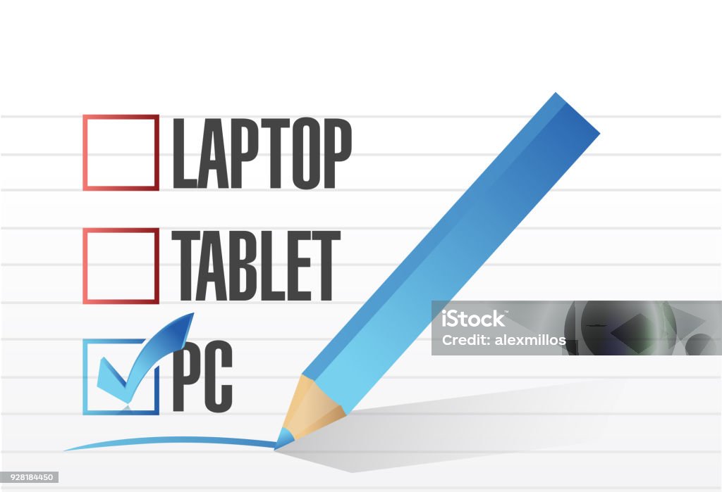 Technology Check Box Pc Checkbox Selected Over Other Technology Tools Illustration Design ...