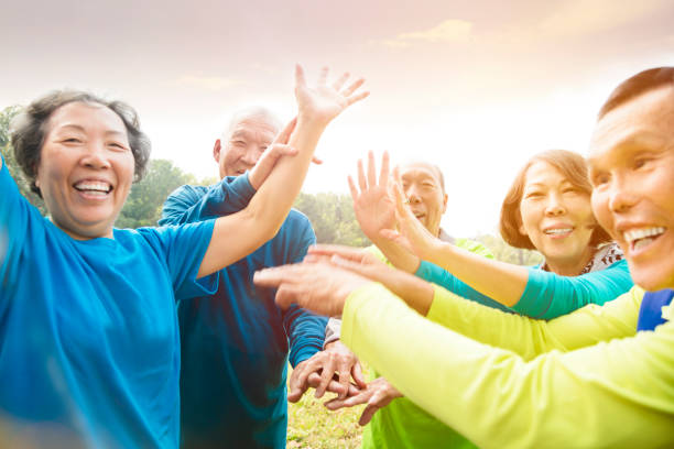 istock happy Senior Group Friends Exercise and   having fun 928188644