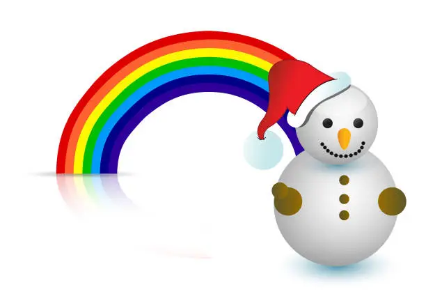 Vector illustration of rainbow snowman illustration design over a white background