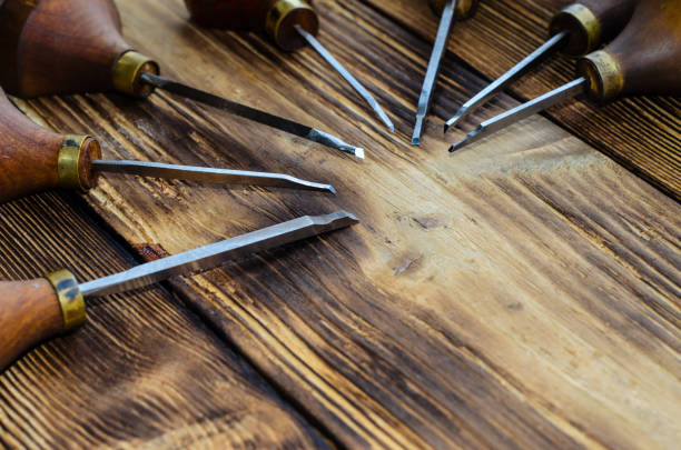 istock Different gravers for jewelry on wooden background 928193276