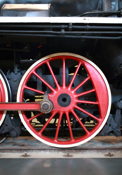 istock Big Wheels of vintage steam train 928197874