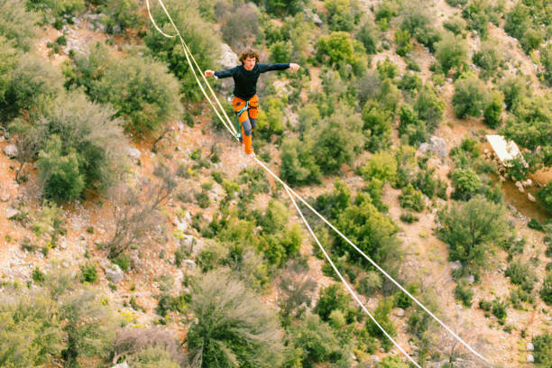 istock Walk a line in the sky.Turkish Highline Carnival in Antalya. 928209856