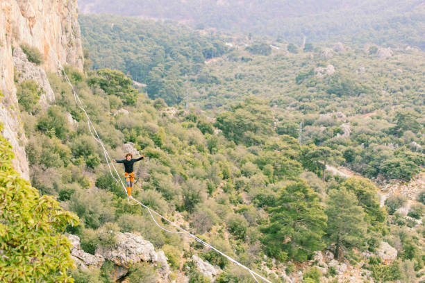 istock Walk a line in the sky.Turkish Highline Carnival in Antalya. 928209866