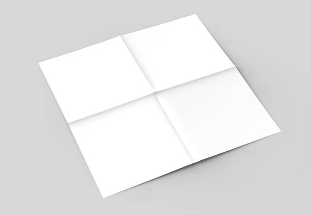 istock 8 page leaflet - French fold square brochure mock up isolated on soft gray background. 3D illustrating. 928213206