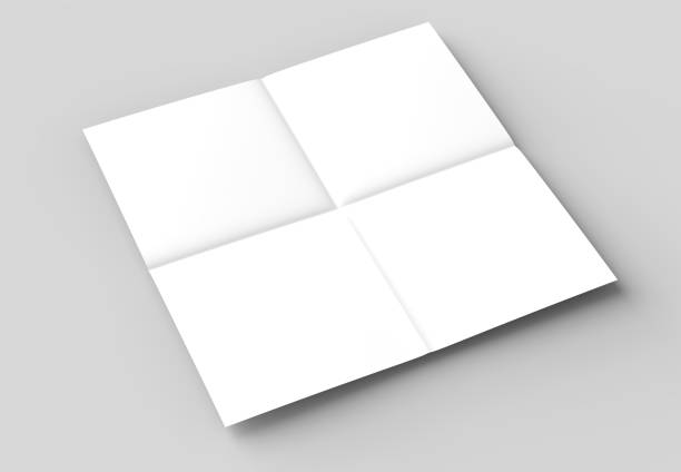istock 8 page leaflet - French fold square brochure mock up isolated on soft gray background. 3D illustrating. 928213270