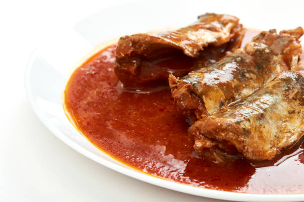 istock Mackerel in Tomato Sauce on white 928213292