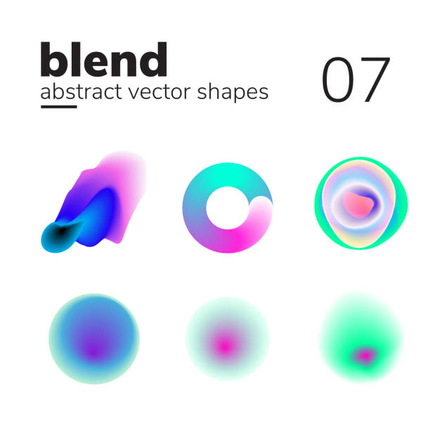 ilustrações, clipart, desenhos animados e ícones de formulário de resumo de forma caótica para seu projeto - mixing abstract circle multi colored