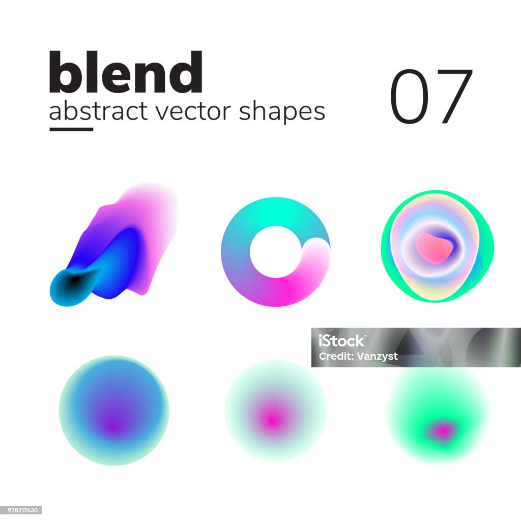 Abstract chaotic shape form for your design Vector element with nice blend color transition. Abstract chaotic shape, form for your design Color Gradient stock vector