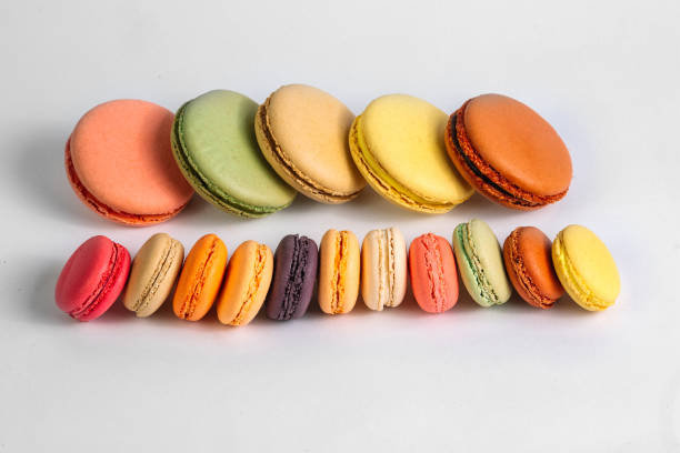 istock Colorful macaroons isolated on white background 928218966