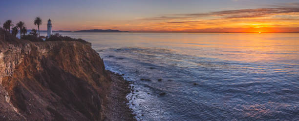 istock Beautiful Point Vicente Lighthouse at Sunset Panorama 928219184