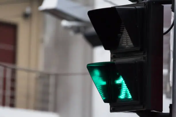 Photo of green traffic lights for walker