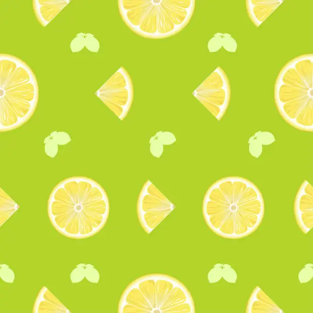 Vector illustration of Fresh lemon, orange fruits seamless pattern background vector format