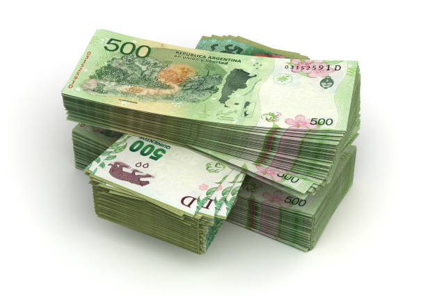 Stack of Argentina Pesos stock photo