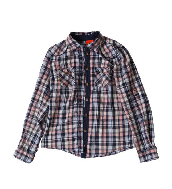 istock Female checkered shirt, isolated on white 928230352
