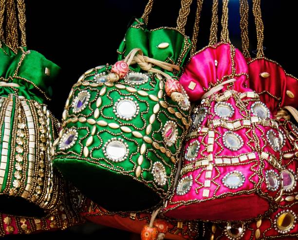 istock Hanging Indian Styled Shoulder Bags 928247104