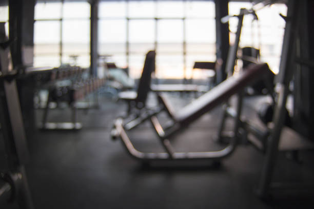 Gym background Blurred Gym background Blurred treadmill photos stock pictures, royalty-free photos & images