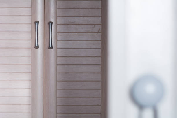 istock Background wooden door with handles 928251466