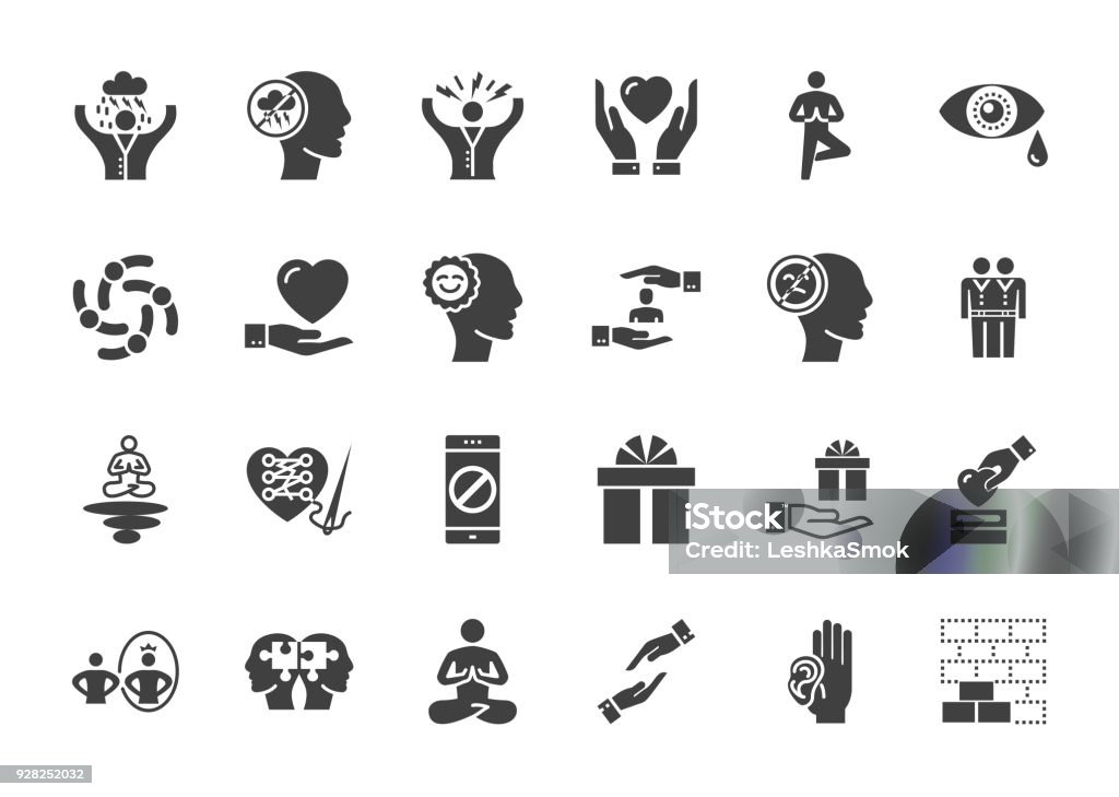 Conscious Living and Friends Relations Conscious Living and Friends Relations Glyph Related Icons Set on White Background. Simple Black Pictogram Pack Vector Logo Concept for Web. Icon Symbol stock vector