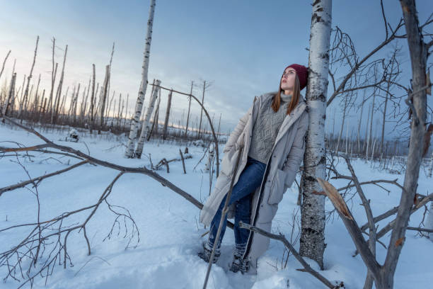 istock Pensive Woman is Sad in Dead Wood 928255152