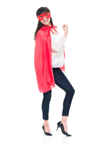 スーパー ヒーローの衣装で魅力的な若い実業家 - 11905 ストックフォトと画像