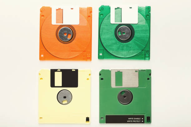 istock Retro floppy disks isolated on white background 928265916