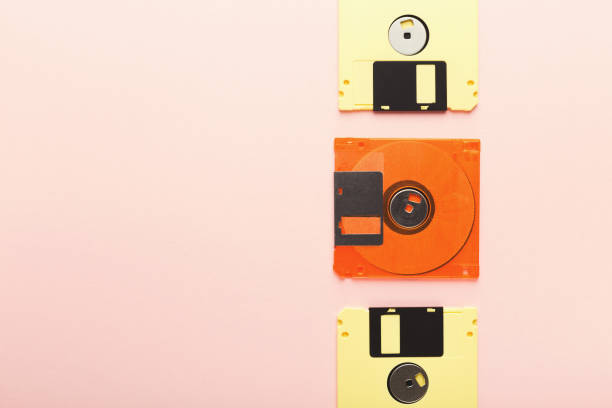 istock Creative background with floppy disks of different colors 928266352