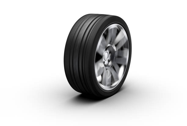 Chrome muscle car rim with spokes and tire