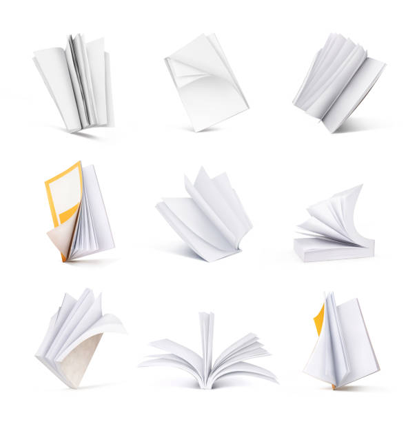 istock Set of open books with clean pages isolated on white background 928276028