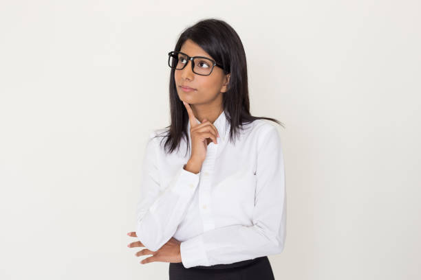 istock Pensive Indian Business Lady Touching Chin 928276244