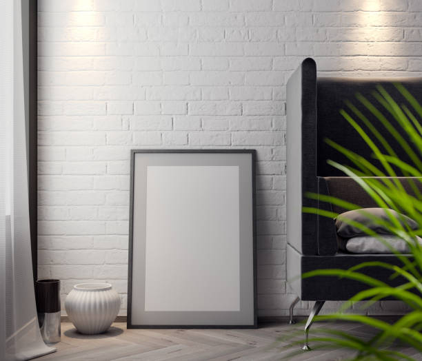 istock Mockup Poster in the interior, 3D illustration of a modern design 928277310