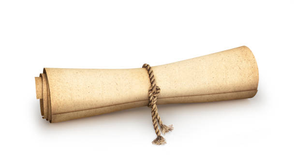 istock old paper scroll isolated over white background. 3d illustration 928280408