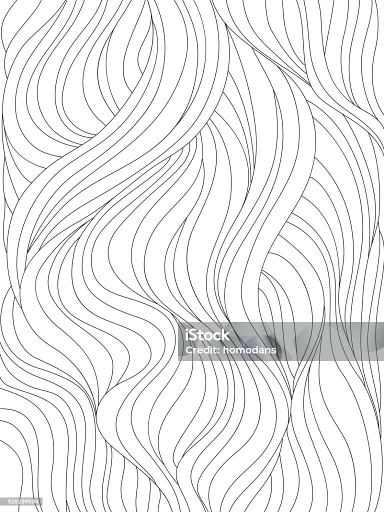 Ondas o pelo fondo vector - arte vectorial de Patrones visuales libre de derechos