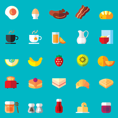 Breakfast Flat Icons