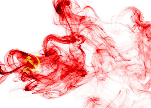istock Communist national smoke flag 928309044
