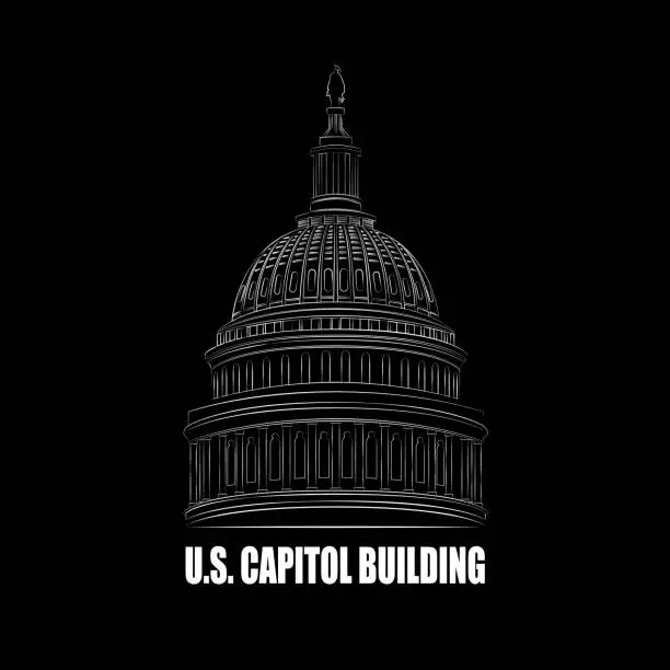 Vector illustration of U.S. Capitol
