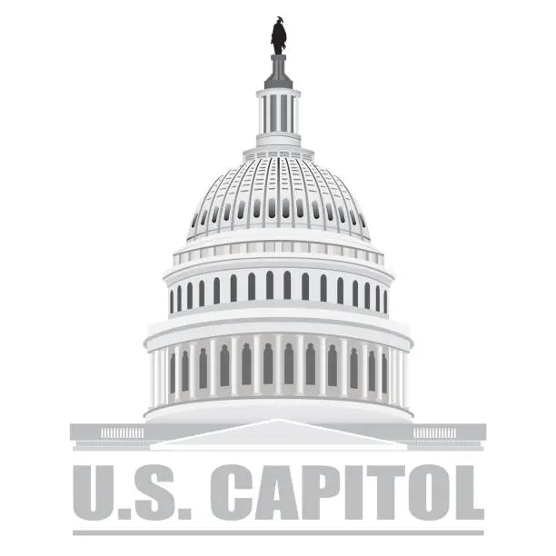 Vector illustration of The U.S. Capitol