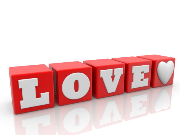 istock Red cubes with love concept.3d illustration 928309474