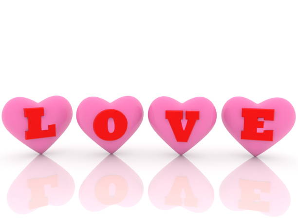 istock Love conception on pink hearts.3d illustration 928312500