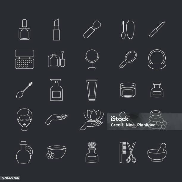 Beauty And Makeup Icons Stock Illustration - Download Image Now - Adult, Beauty, Beauty Product