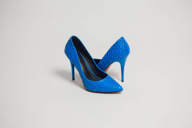 istock blue high heeled shoe isolated 928328086