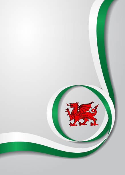 ilustraciones, imágenes clip art, dibujos animados e iconos de stock de fondo ondulado de la bandera galés. ilustración de vector. - welsh flag