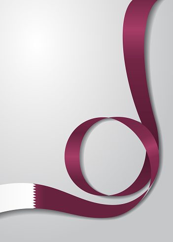 Qatari flag wavy abstract background. Vector illustration.