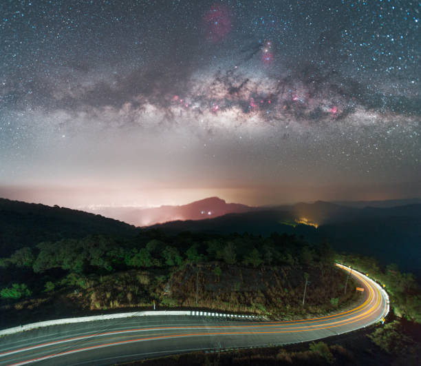 istock Milky way over the mountain, Thailand 928334692