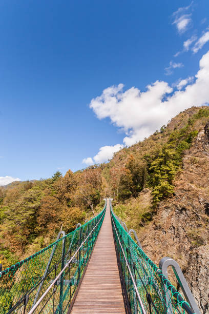 Suspension bridge in Aowanda National Forest Recreation Area, Taiwan